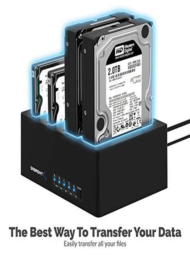 SABRENT 4-Bay USB 3.0 Docking Station for 2.5/3.5” SATA SSD/HDD, Tool-Free Trayless Design, USB 3.2 Gen 1 5Gbps, Supports 4 Drives Simultaneously, Compatible with Windows, macOS, Linux (DS-U3B4) - Image 3